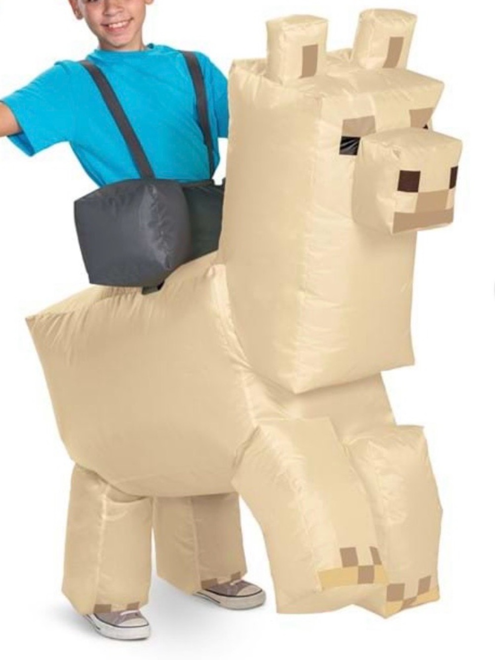 Kids Beige Inflatable Llama Costume with Saddle